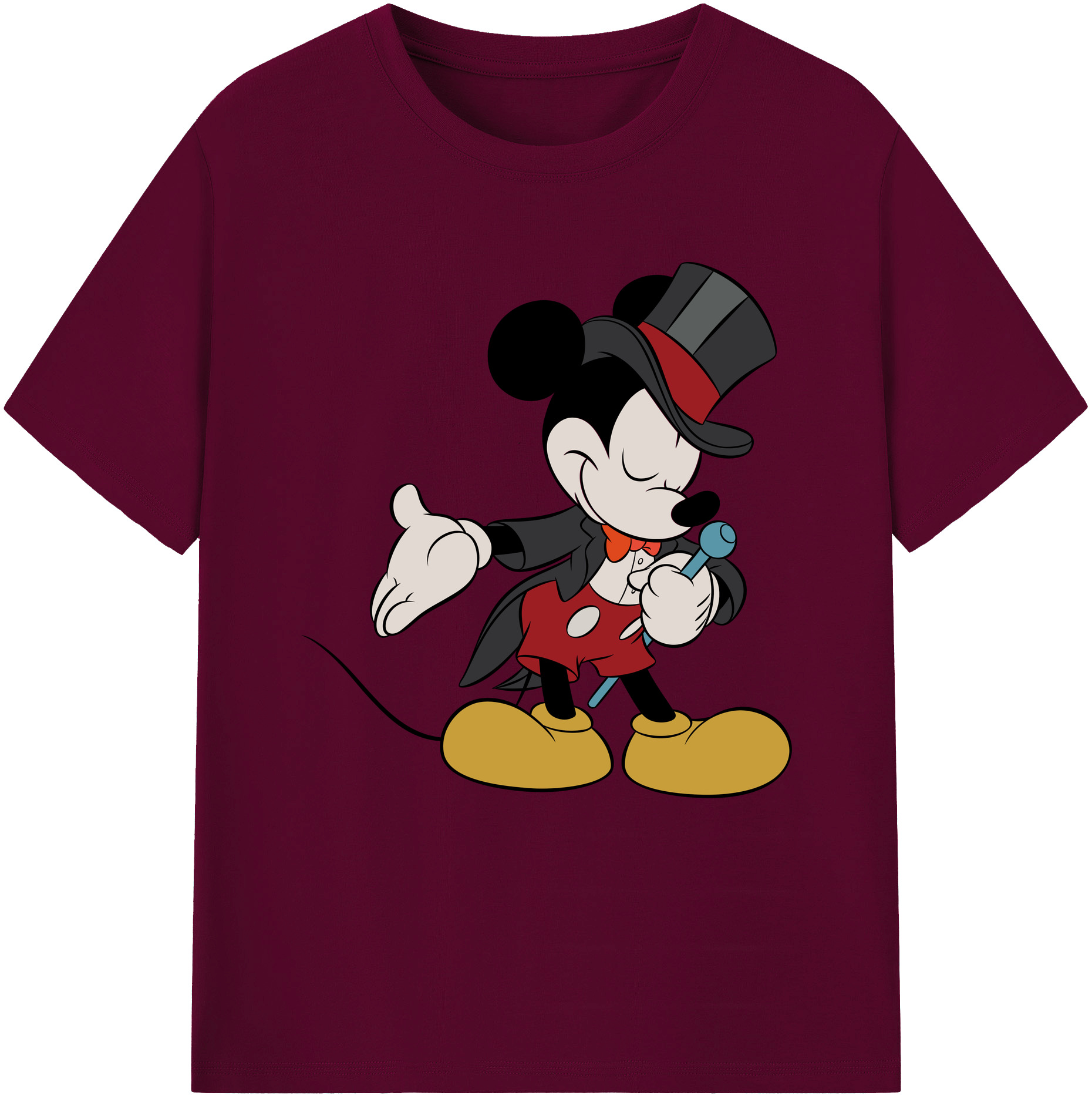 （画像用） ミッキーマウス Mickey Mouse レディースカジュアルプリントTシャツ（綿100％）